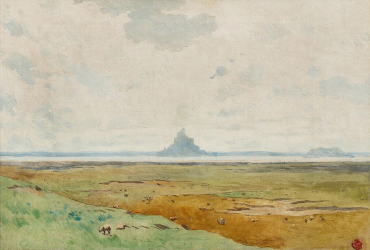 Alexandre Ségé - Mont-saint-michel And The Rock Of Tombelaine - Landscape - Around 1870-photo-2