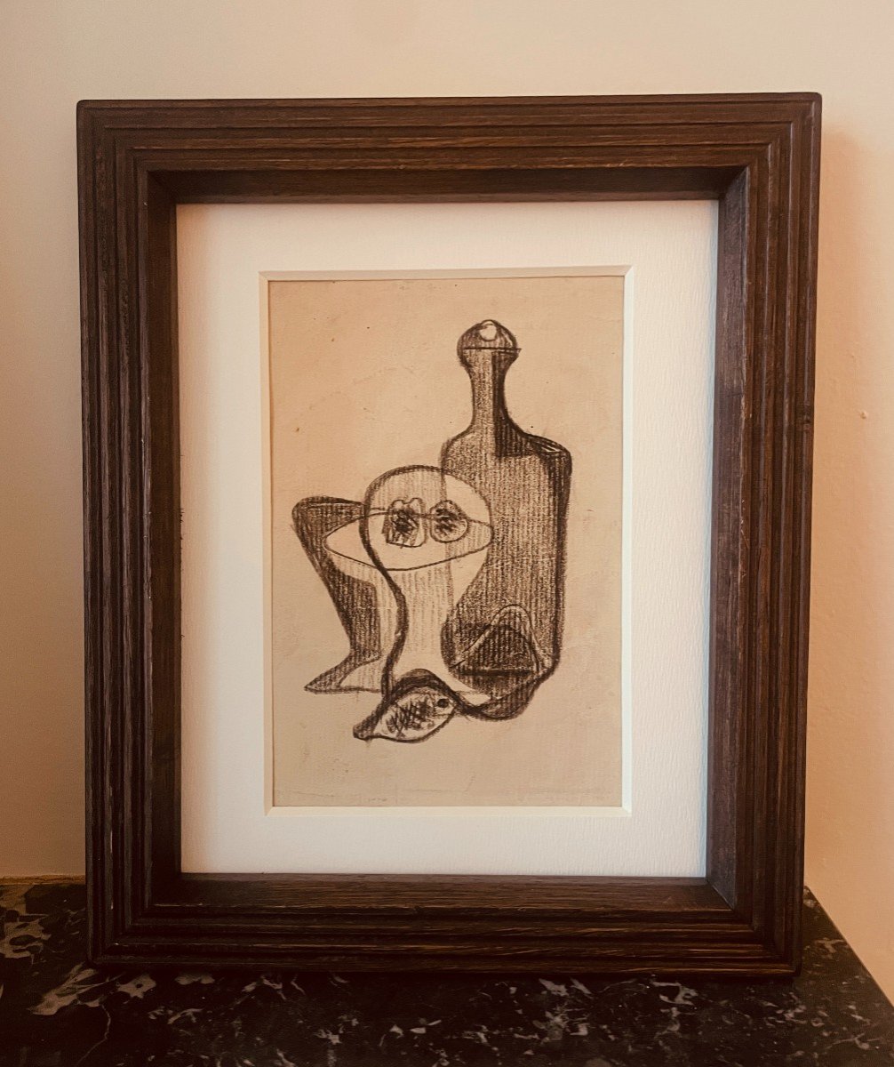 Jean Souverbie - Nature Morte Cubiste - Dessin 