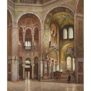 Interior Of The Basilica Of San Vitale, In Ravenna, Italy - 1877 - Emmanuel Ritter Von Stockler