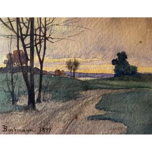 Late 19th Century School - Landscape - Signed Watercolor, Dated 1897