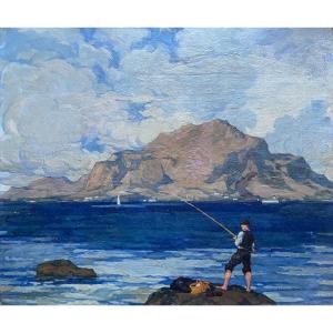 Jean Blaise Giraud - Mount Pellegrino - Palermo - Sicily - Oil On Canvas - 1921