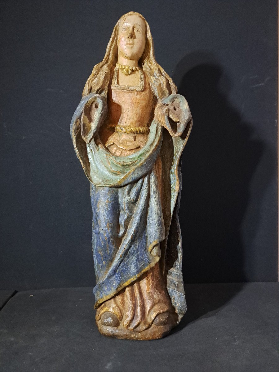 France Late 16th Century, Sculpture Of Saint H 63 Cm-photo-2