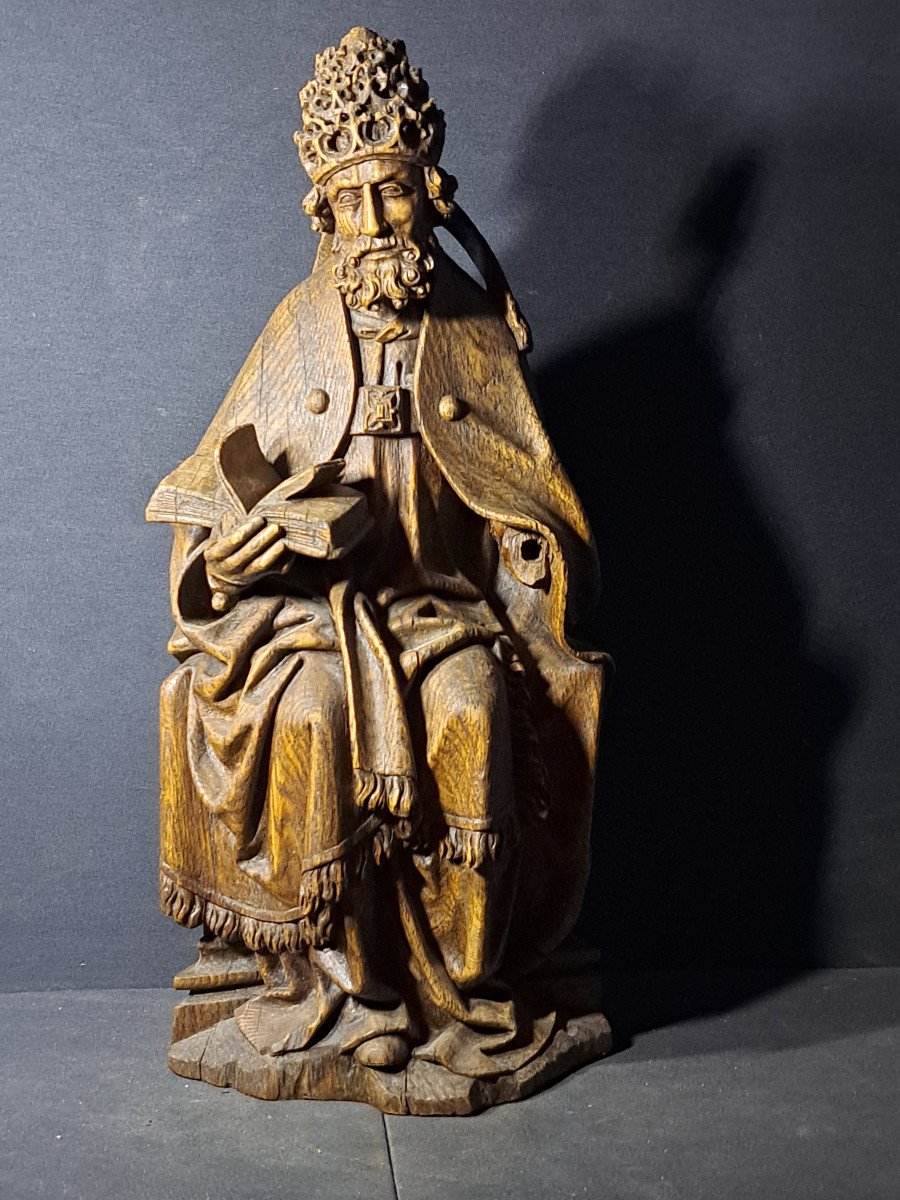 Northern School 19th Century, Sculpture Of Saint Peter H 68 Cm-photo-7