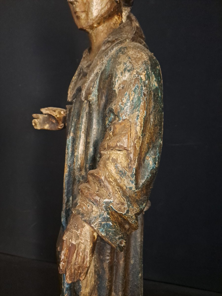 France,  Seconde moitié du XVè , Sculpture de Saint Jean de Réôme  (H 73cm)-photo-6