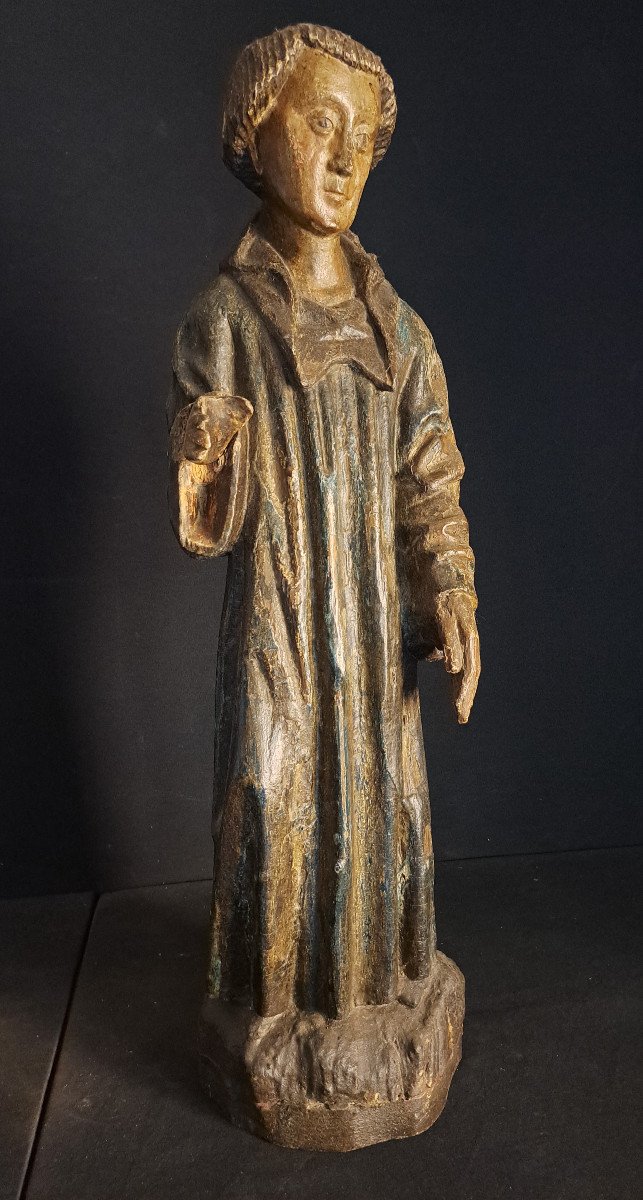 France,  Seconde moitié du XVè , Sculpture de Saint Jean de Réôme  (H 73cm)-photo-7