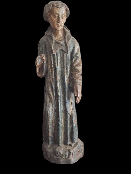 France,  Seconde moitié du XVè , Sculpture de Saint Jean de Réôme  (H 73cm)