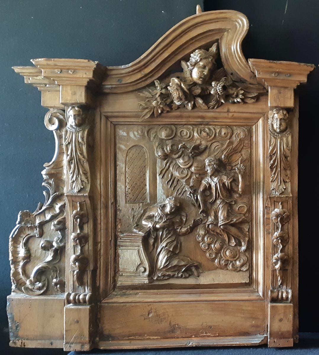 Walnut Carved Retable Elements XVII (h 67,5 Cm / L 62 Cm Each)-photo-4