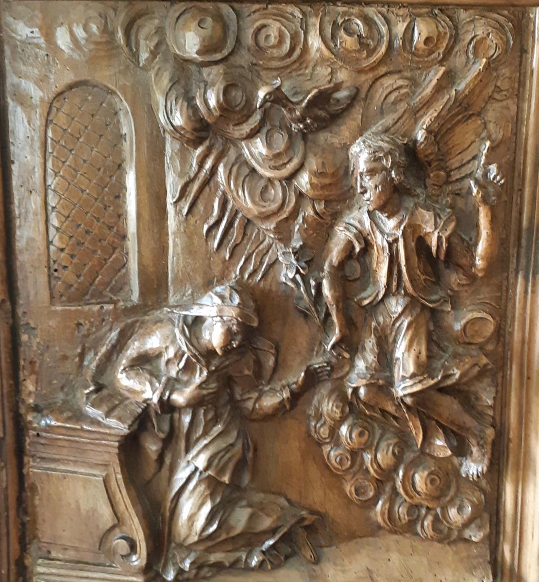 Walnut Carved Retable Elements XVII (h 67,5 Cm / L 62 Cm Each)-photo-2