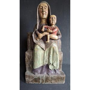 France XIXth, Sculpture Of Virgin And Child H 60 Cm