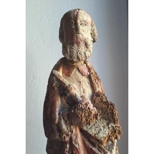Late 15th, Early 16th Century Sculpture Of Saint Peter H 50 Cm