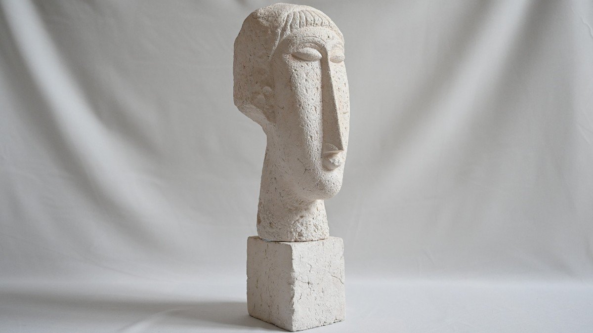 Amedeo Modigliani (after), Head Of A Woman In Terracotta By Rmn Grand Palais