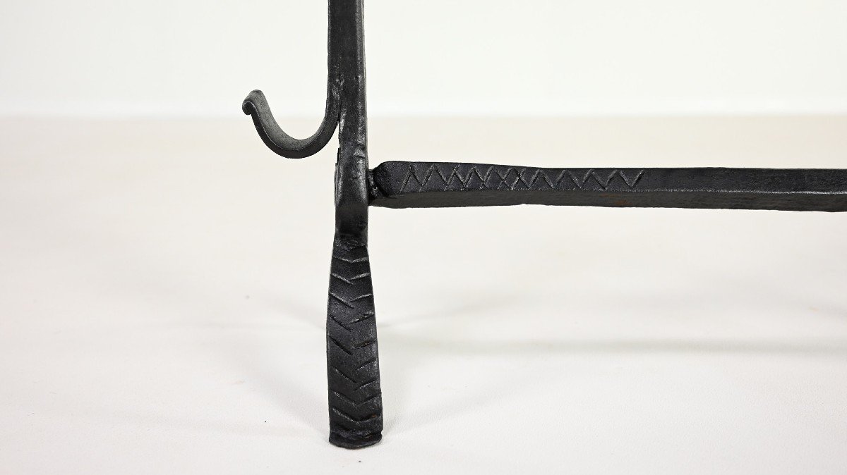 Pair Of Wrought Iron Andirons. France, 18th Century-photo-4