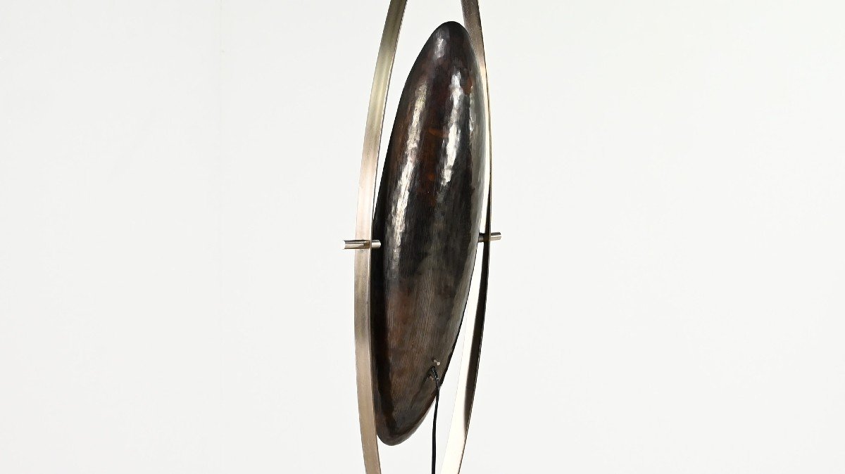 Goffredo Reggiani, Floor Lamp In Steel, Marble, Acrylic Glass And Copper. Italy, C.1960-photo-6