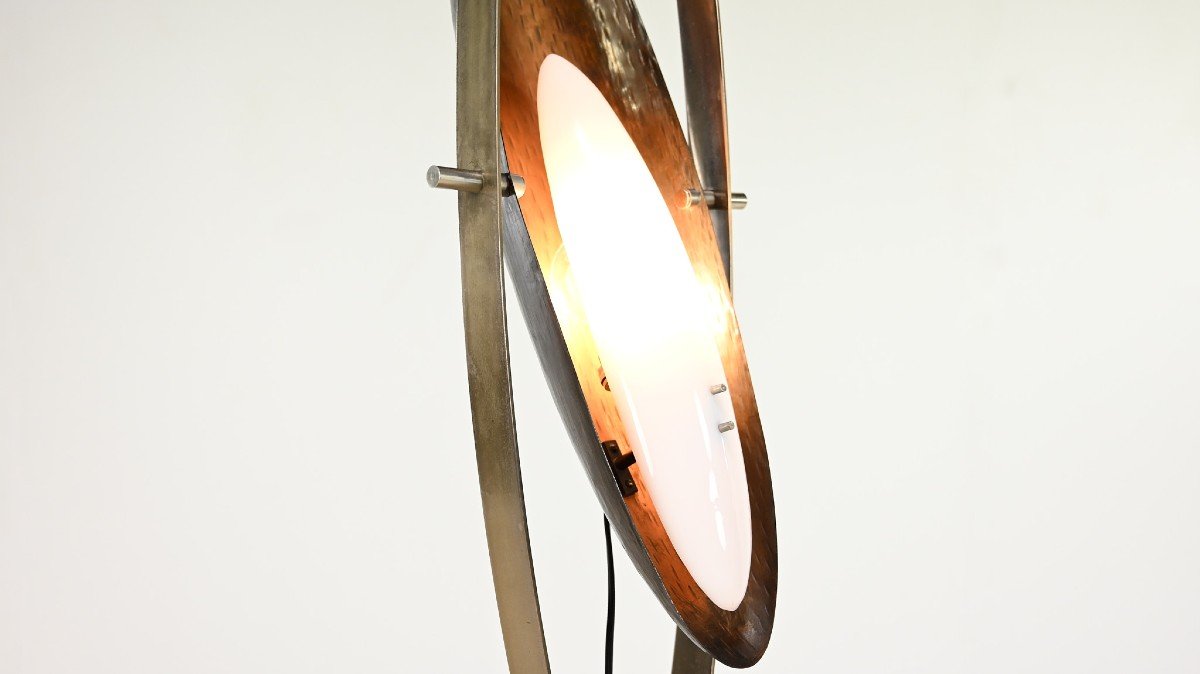 Goffredo Reggiani, Floor Lamp In Steel, Marble, Acrylic Glass And Copper. Italy, C.1960-photo-8