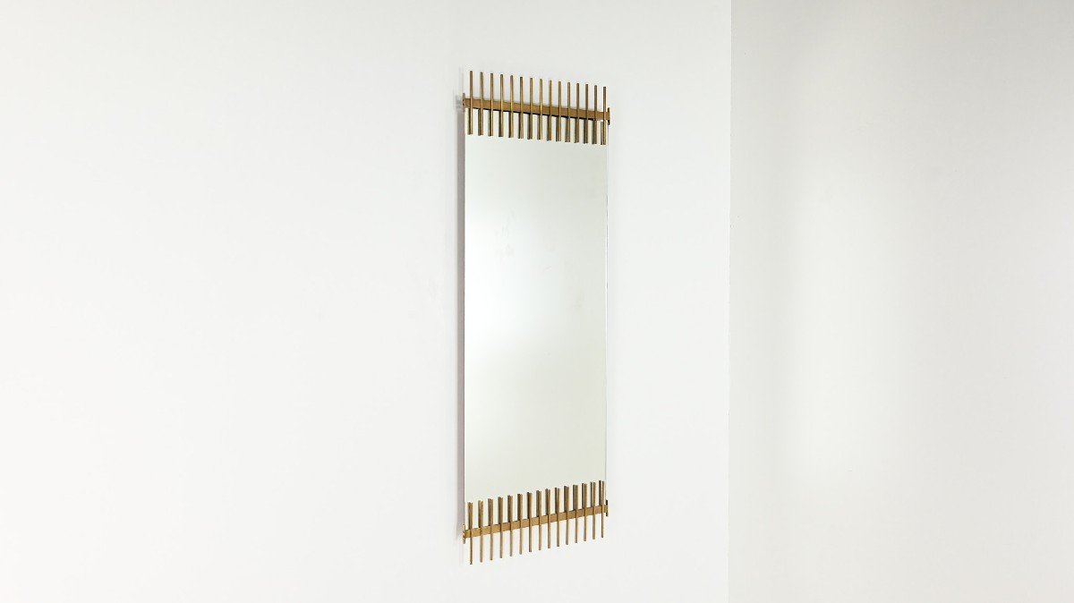 Ettore Sottsass, Mirror In Brass For Santambrogio & De Berti. Italy, 1960.-photo-4