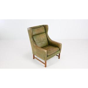 Fredrik Kayser, Fauteuil à Oreilles, Modèle 965h Pour Vatne Møbler. C.1960