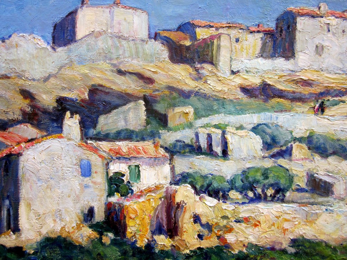 Georges Pomerat (1870-1948) Citadel Of Fos Sur Mer-photo-4