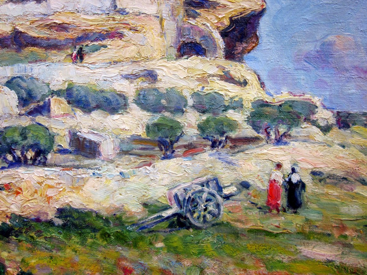 Georges Pomerat (1870-1948) Citadel Of Fos Sur Mer-photo-2