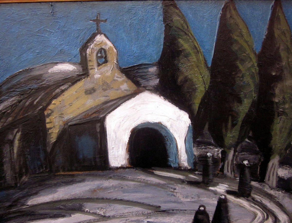 Auguste Chabaud (1882-1955) Vers La Chapelle Saint Sixte d'Eygalières-photo-3