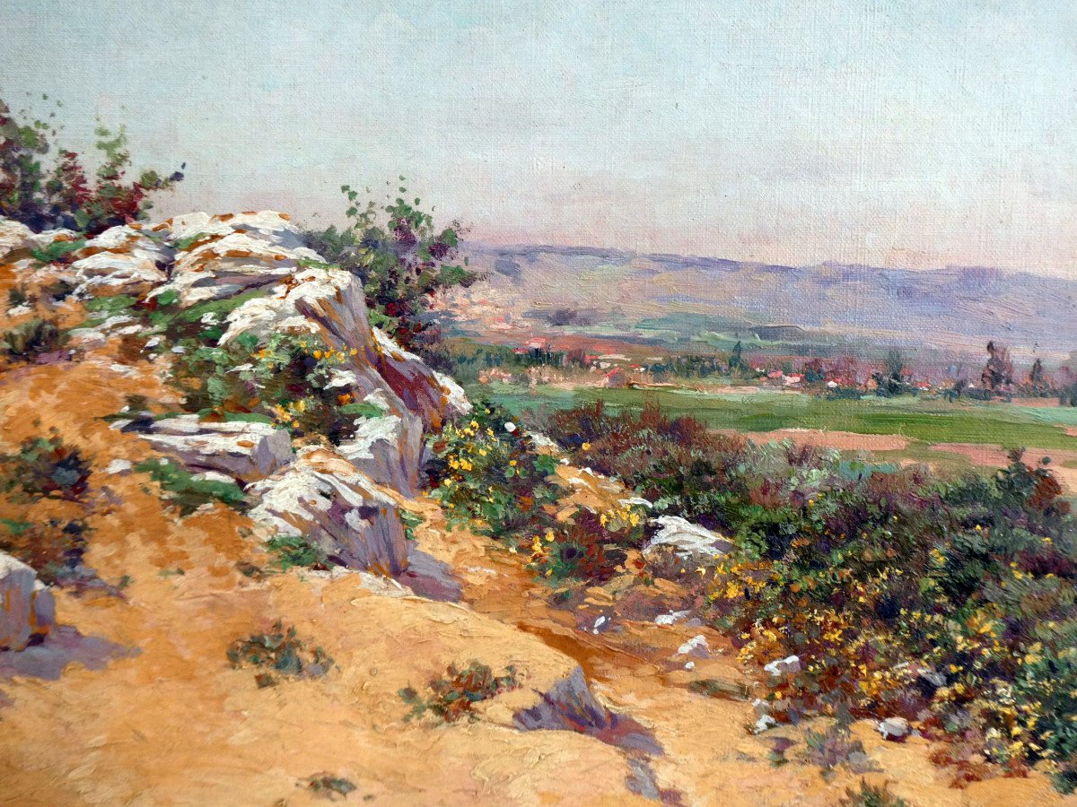 Théophile Décanis (1847-1917) Jeune Femme Dans Un Paysage Provençal-photo-3