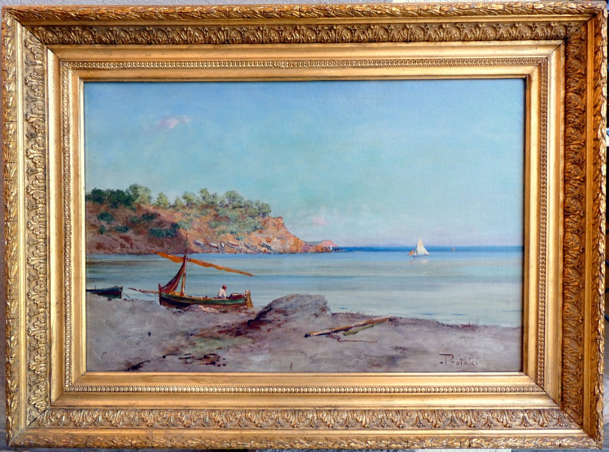 Victor Protais (1870-1905) Bord De Mer Dans Le Var Aux Environs De La Seyne Sur Mer-photo-2