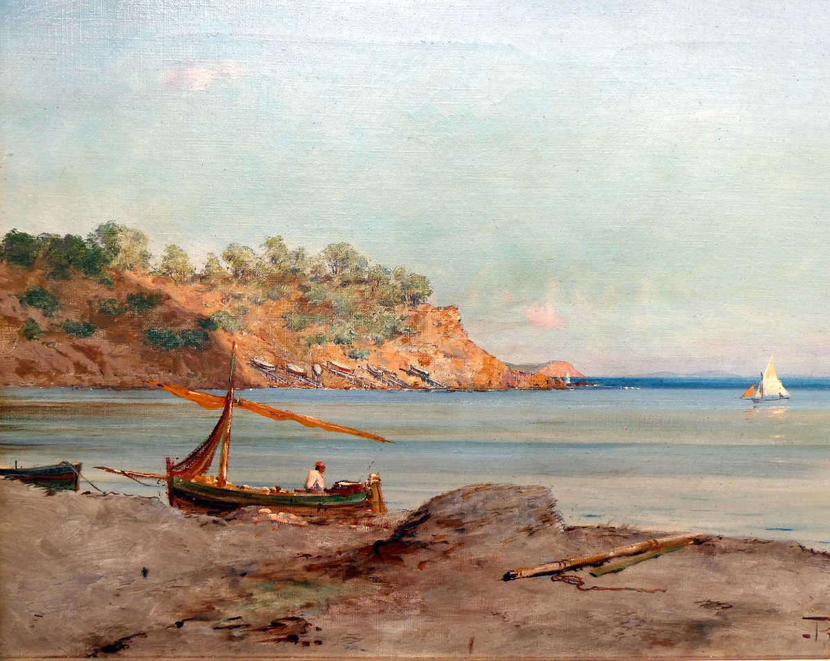 Victor Protais (1870-1905) Bord De Mer Dans Le Var Aux Environs De La Seyne Sur Mer-photo-3