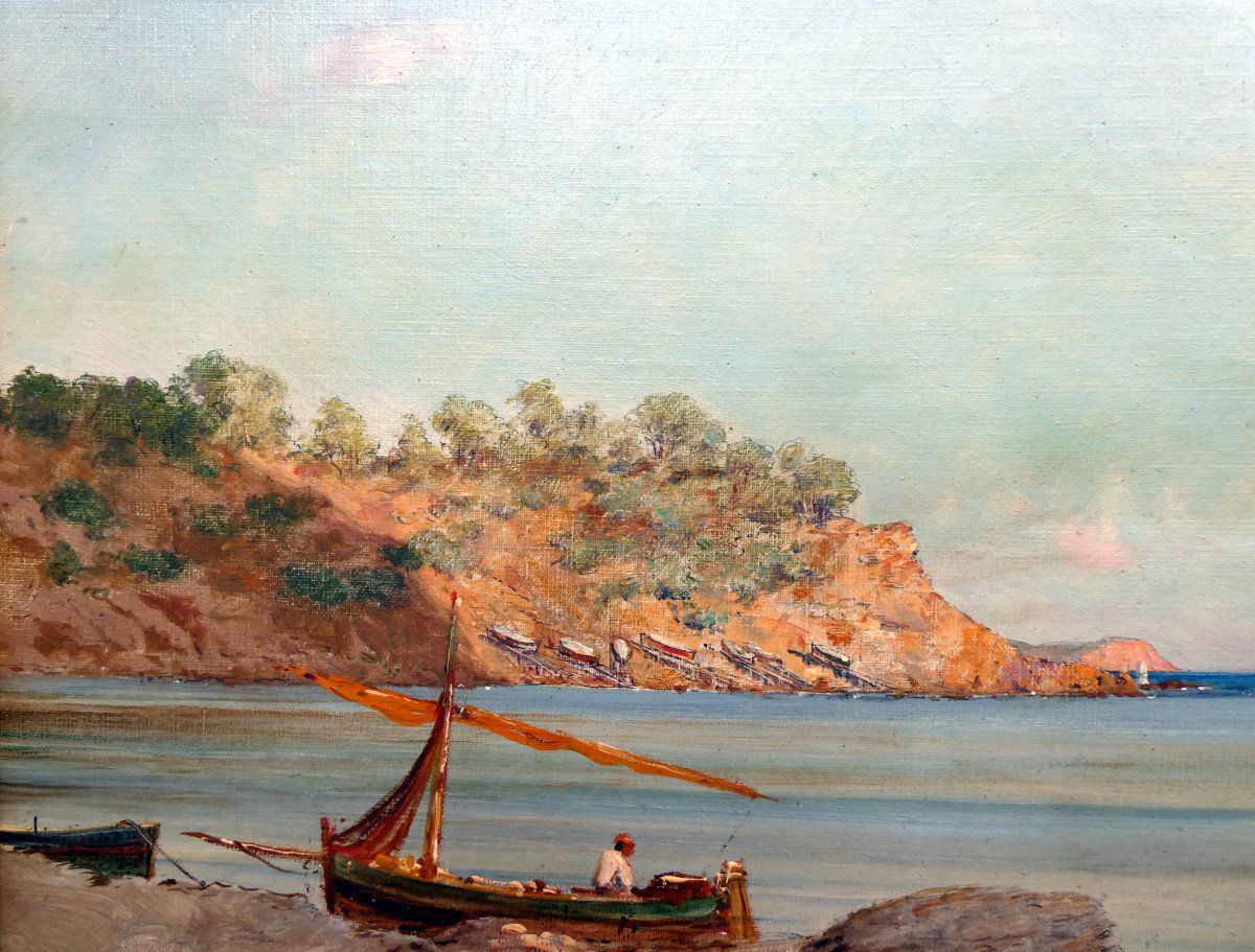 Victor Protais (1870-1905) Bord De Mer Dans Le Var Aux Environs De La Seyne Sur Mer-photo-3