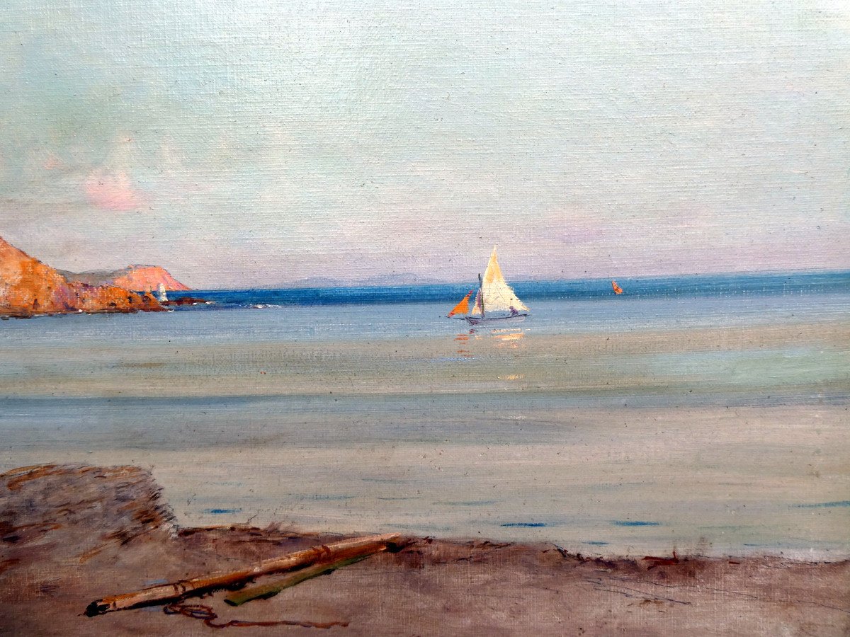 Victor Protais (1870-1905) Bord De Mer Dans Le Var Aux Environs De La Seyne Sur Mer-photo-4