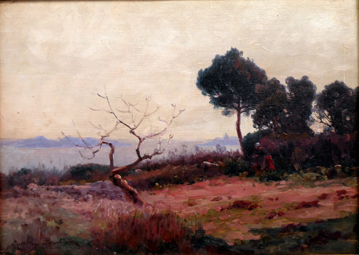 Eugène De Barbériis (1851-1937) Peasant Woman On The Var Coast-photo-4