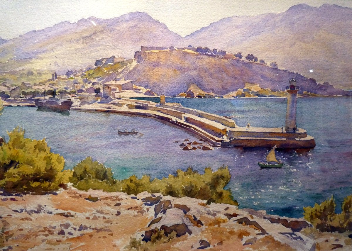 Jean Lefeuvre (1882-1974) l'Entrée Du Port De Cassis-photo-3