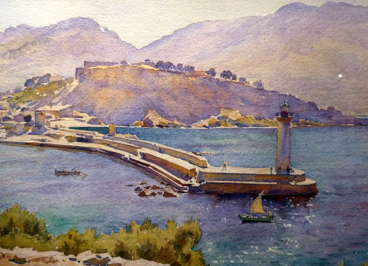 Jean Lefeuvre (1882-1974) l'Entrée Du Port De Cassis-photo-5