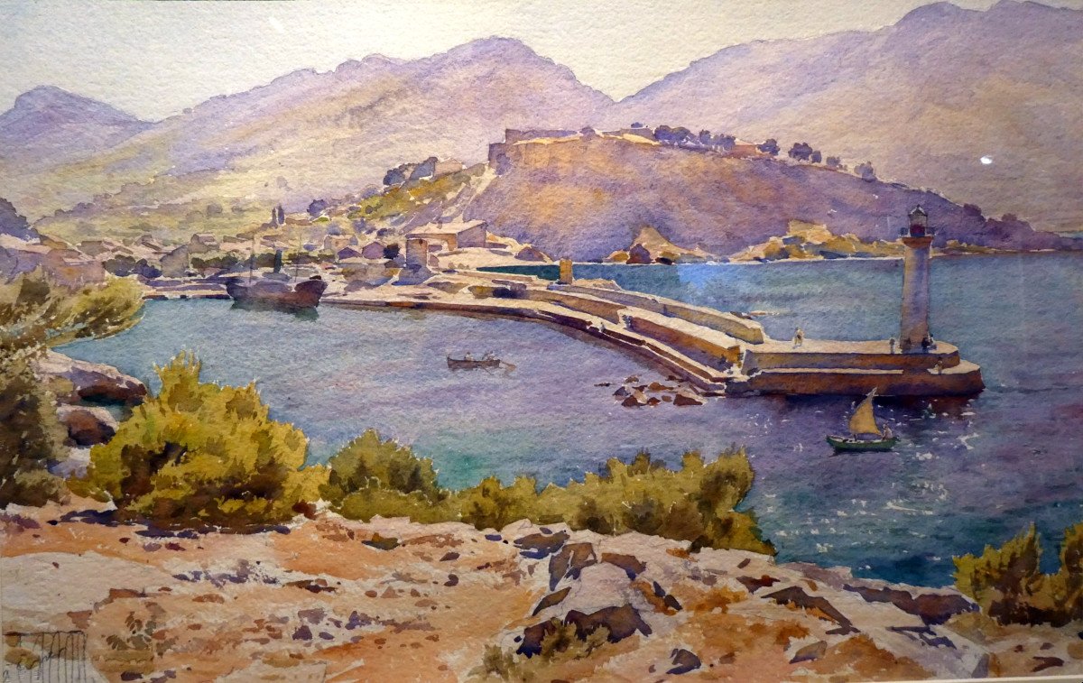 Jean Lefeuvre (1882-1974) l'Entrée Du Port De Cassis