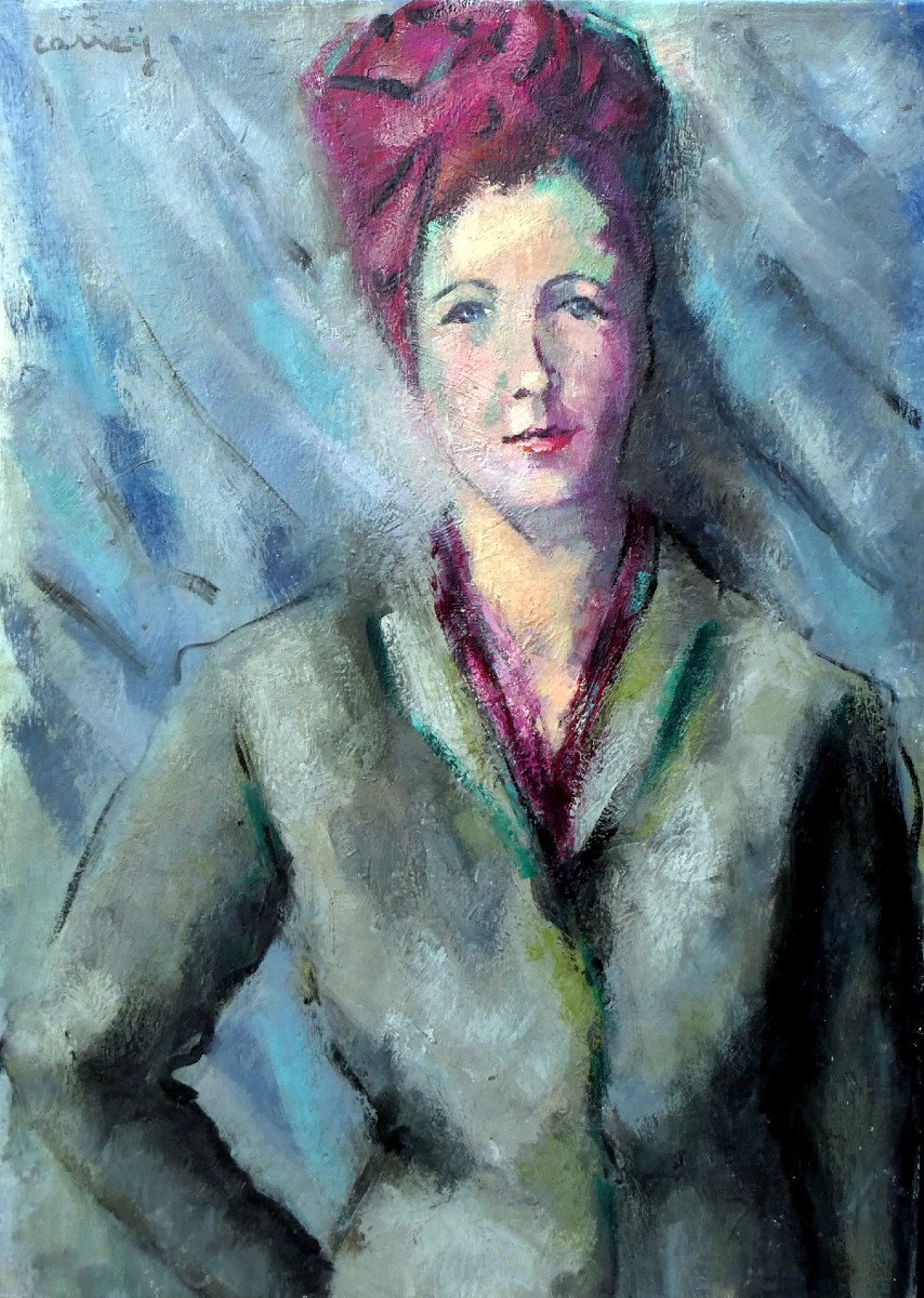 Georges Carrey (1902-1953) Jeune Femme Au Chapeau Turban-photo-7