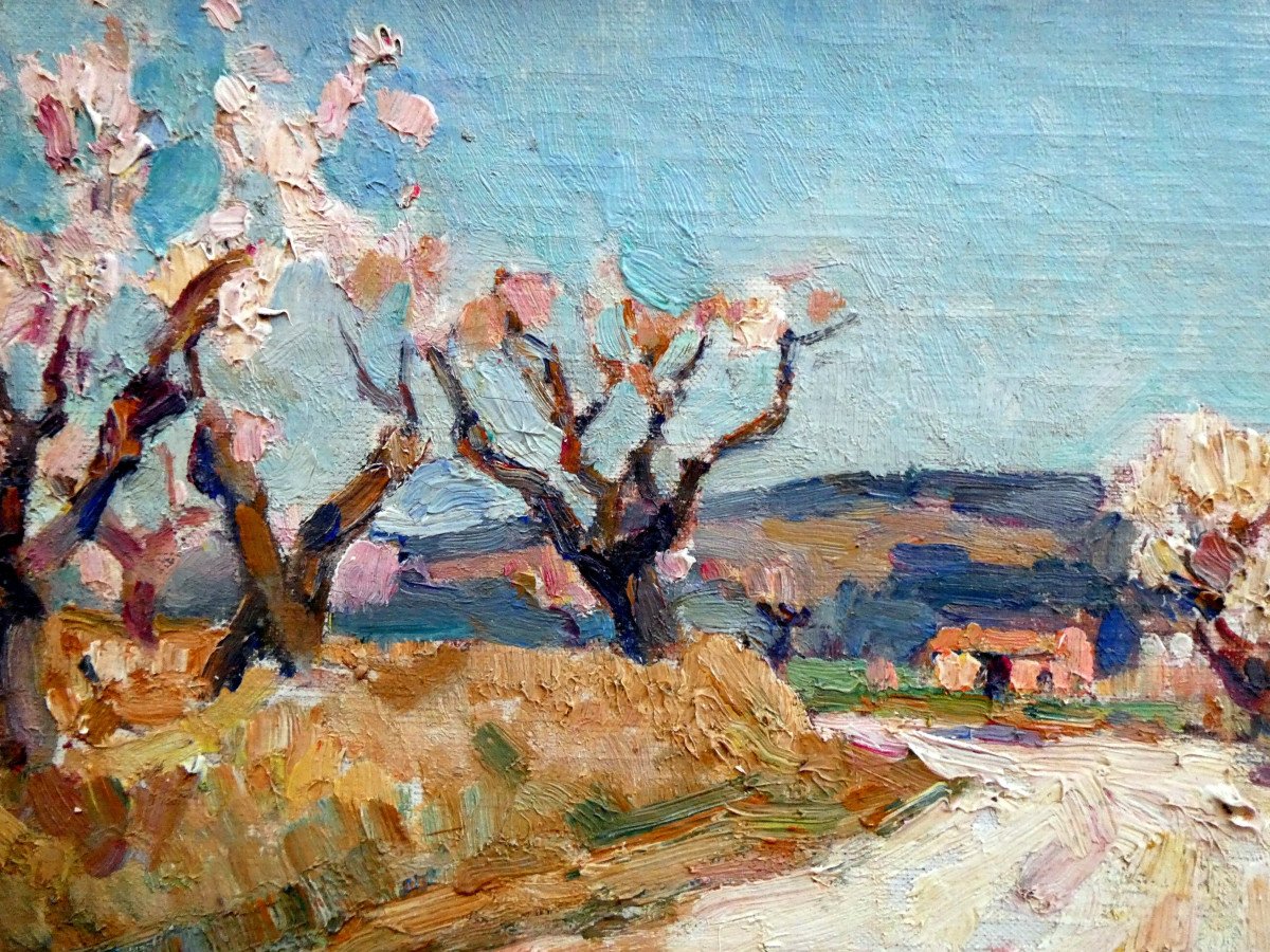 Jean Aubery (1880-1952) Amandiers En Fleurs En Haute Provence-photo-3