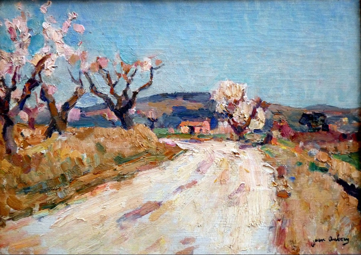 Jean Aubery (1880-1952) Amandiers En Fleurs En Haute Provence