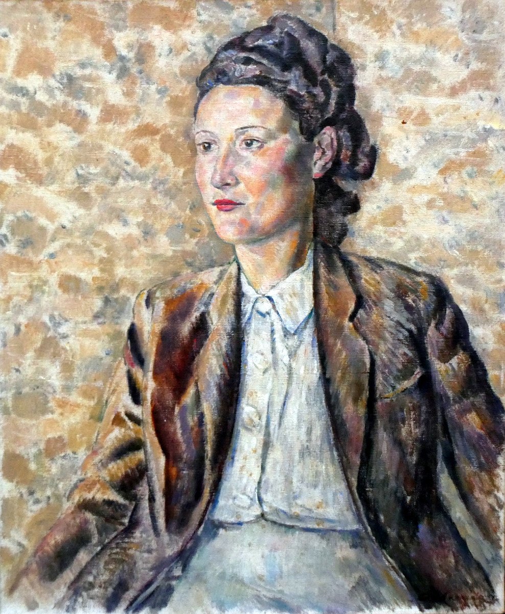 Augustin Carrera (1870-1952) Portrait De Femme-photo-5