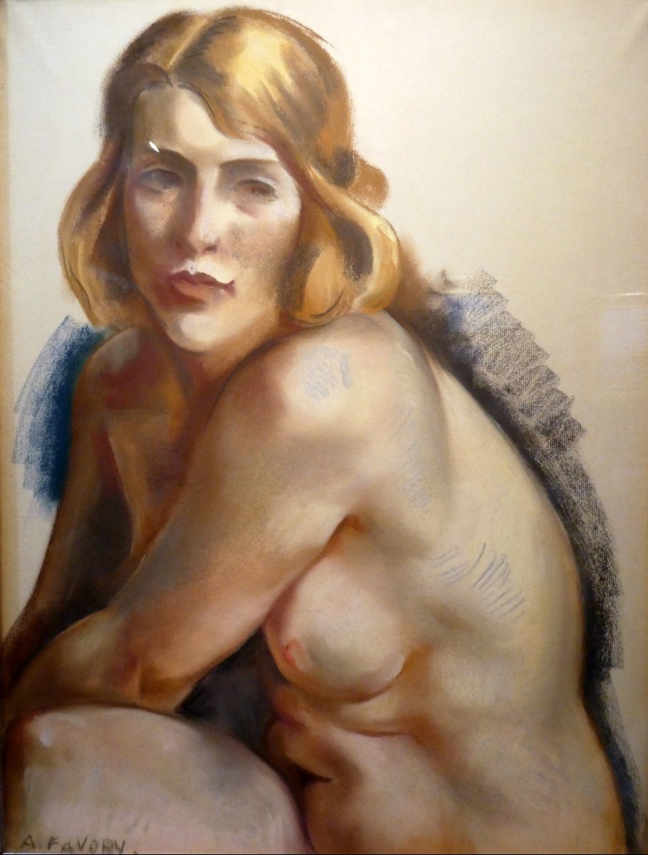 André Favory (1889-1937) Jeune Femme Nue Assise