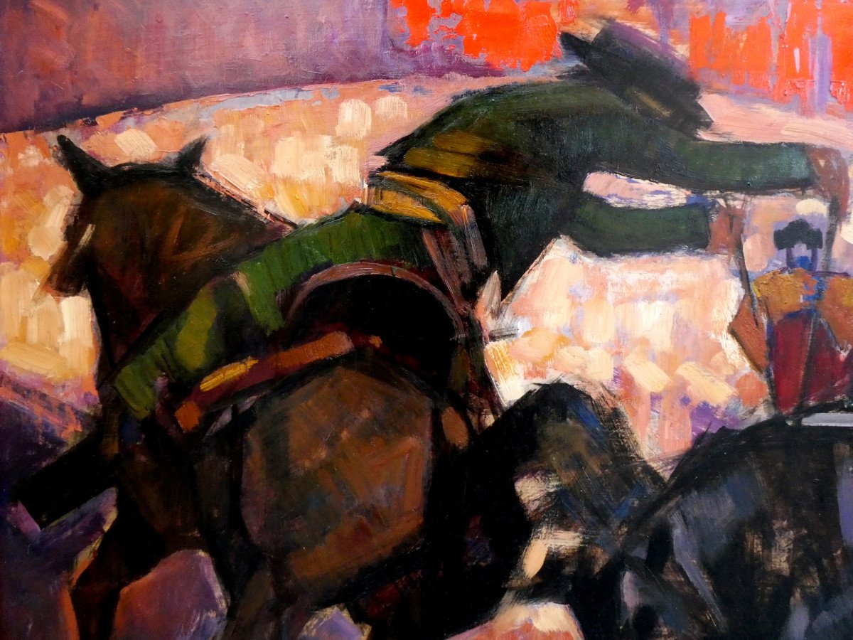 Jean-frédéric Canepa (1894-1981) Horseback Corrida Scene - Réjonéo - Rejonéador-photo-3