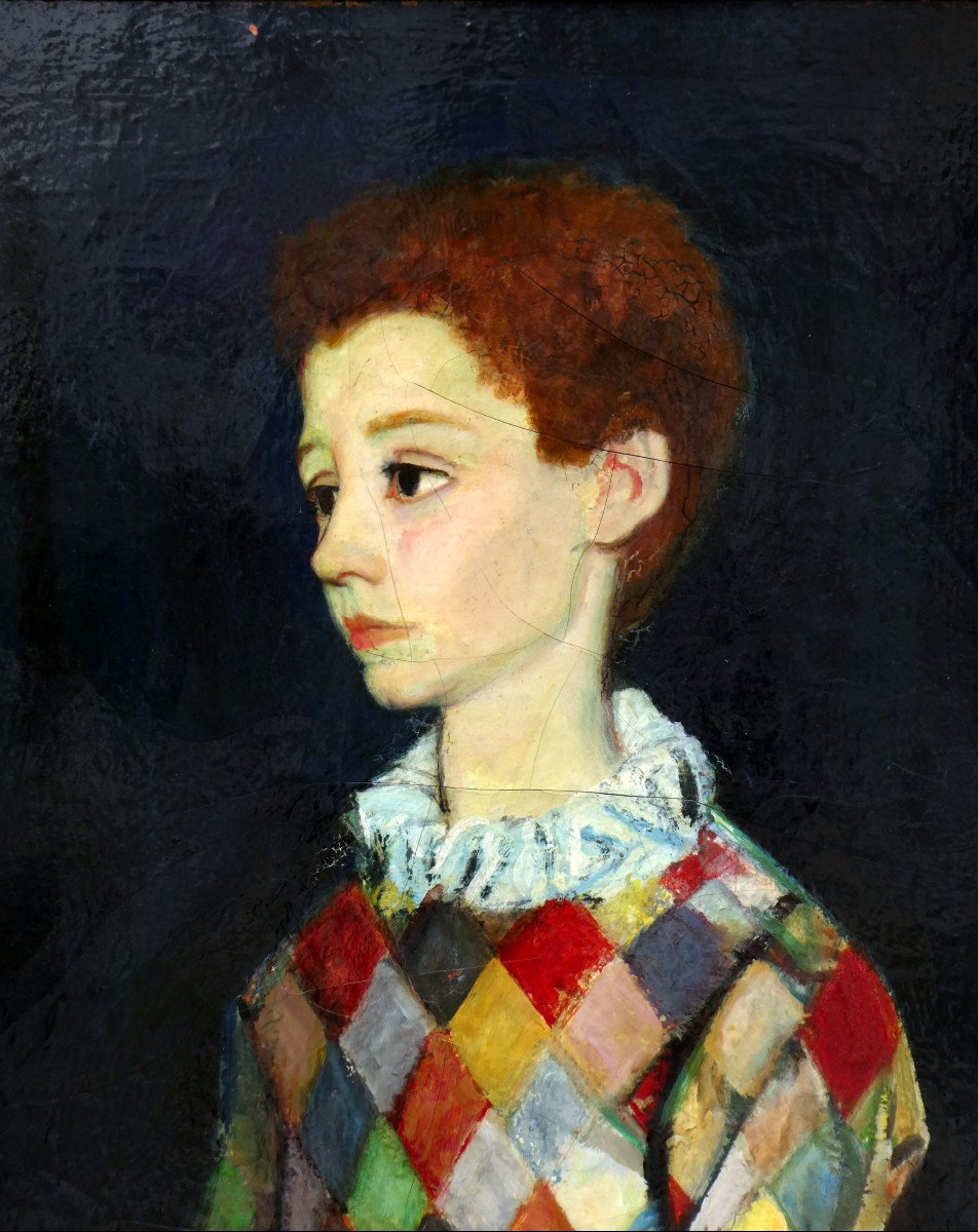 Rudolf Kundera (1911-2005) Young Man In Harlequin Clothing -photo-3