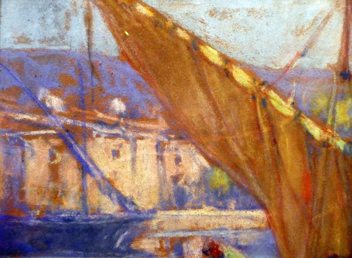 Fortuney Louis Ernest Andrieux Dit (1875-1950) Fishermen In Their Boat In The Port Of Cassis-photo-6