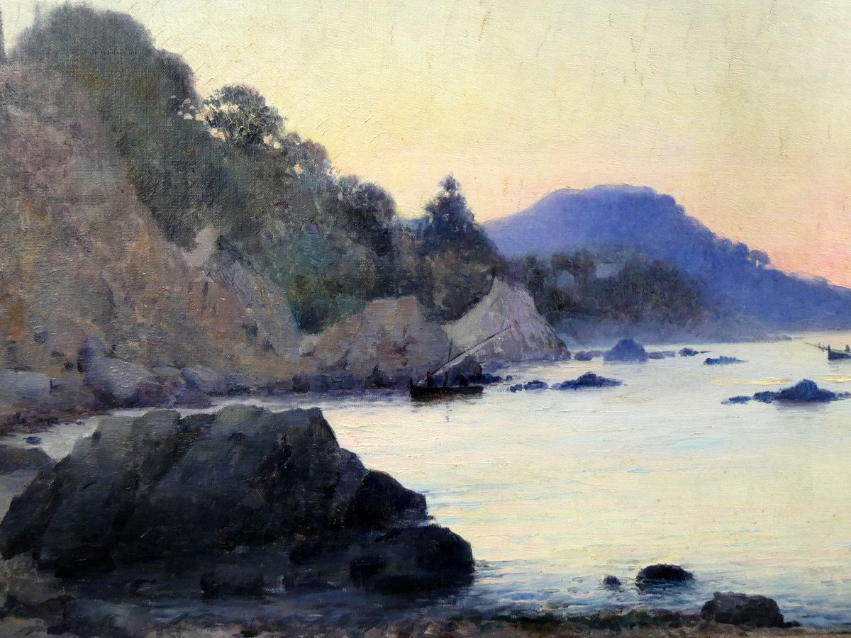 Auguste Pelabon (1863-1932) Sunrise On Cap Brun In Toulon In 1895-photo-4