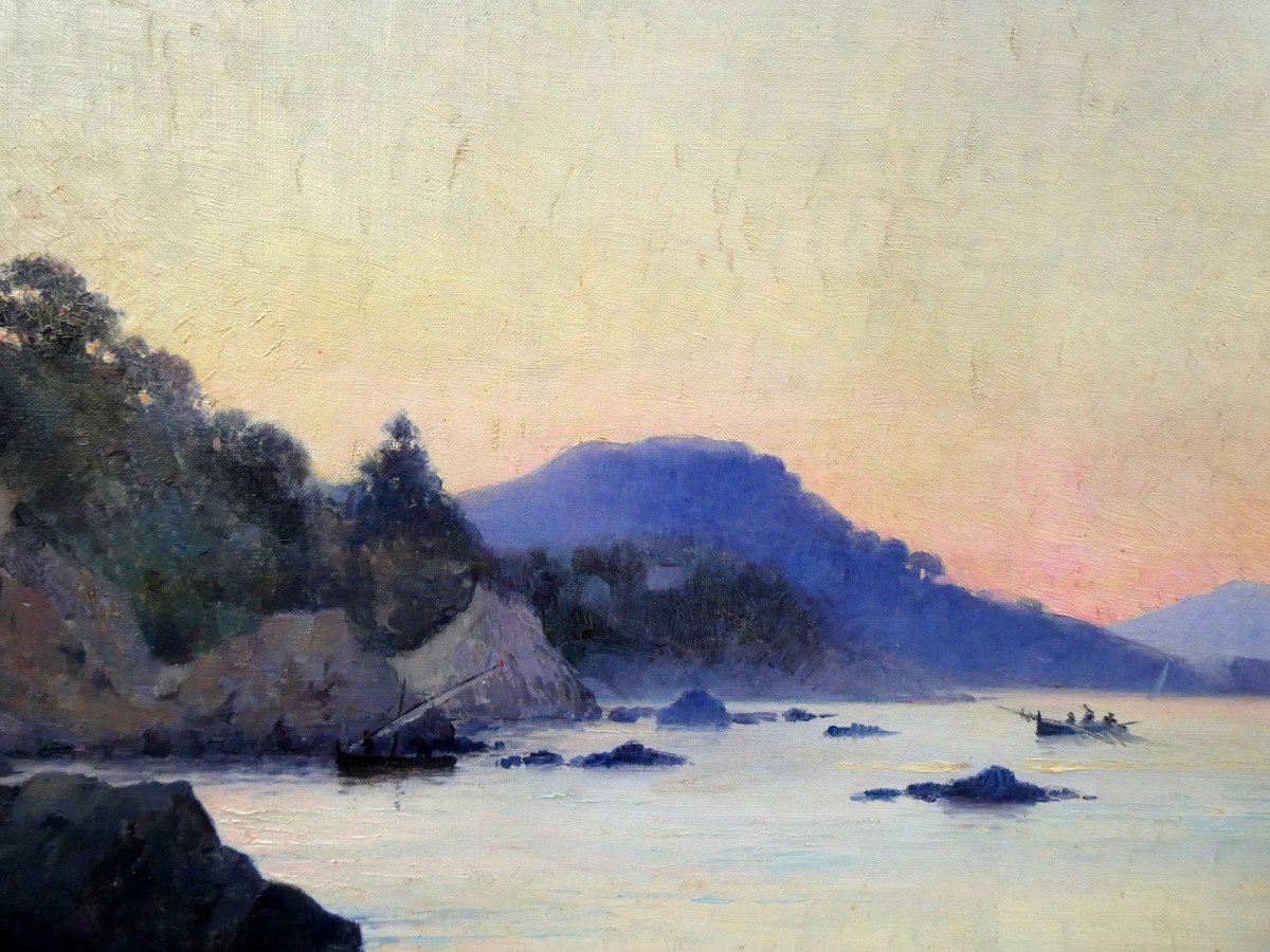 Auguste Pelabon (1863-1932) Sunrise On Cap Brun In Toulon In 1895-photo-3