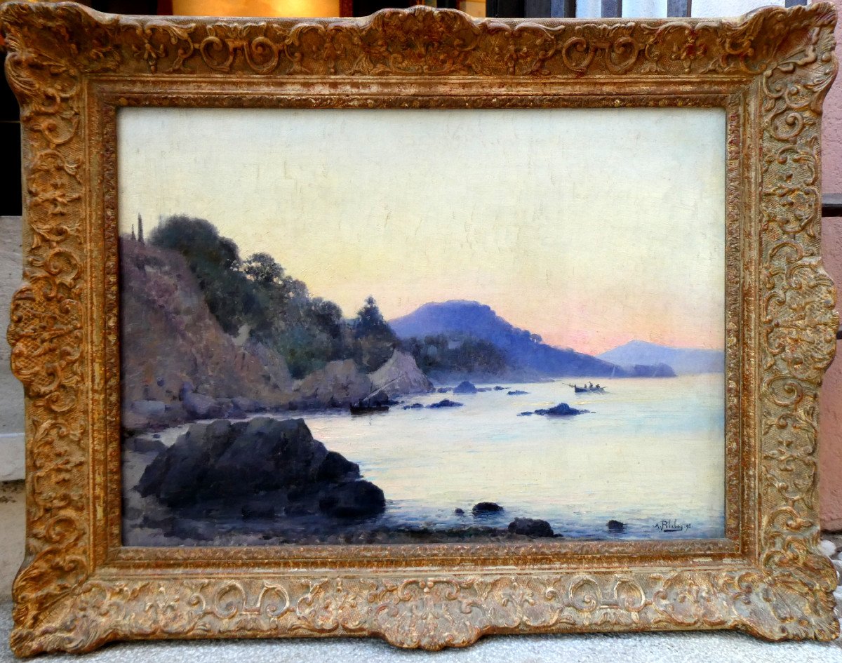 Auguste Pelabon (1863-1932) Sunrise On Cap Brun In Toulon In 1895-photo-6