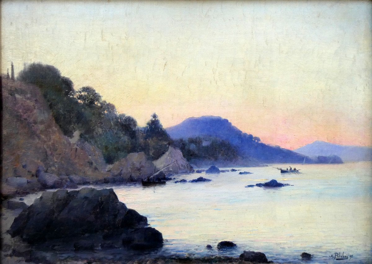 Auguste Pelabon (1863-1932) Sunrise On Cap Brun In Toulon In 1895