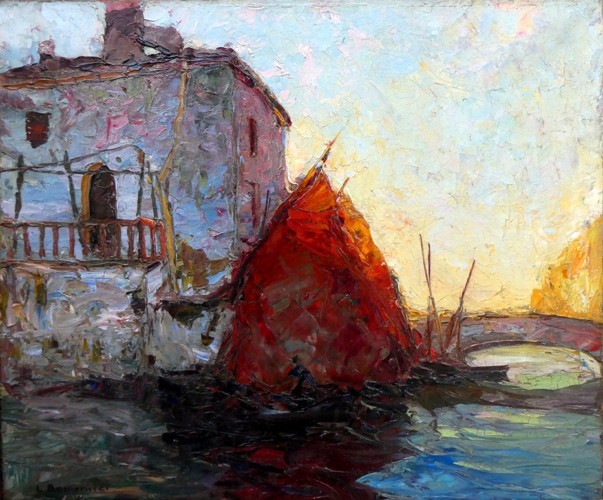 Louis Bonamici (1878-1966) Latin Sailing In Martigues