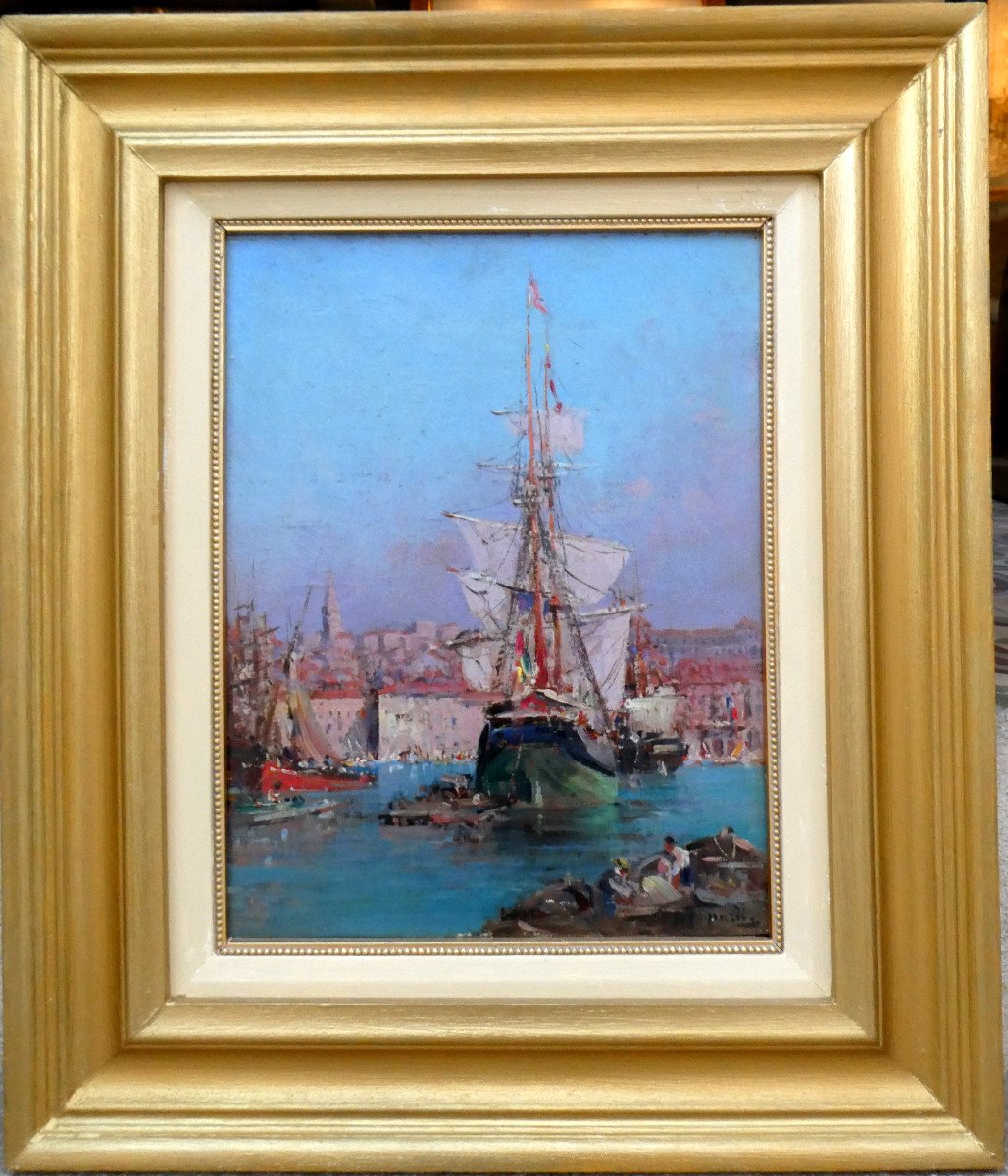 François Nardi (1861-1936) Dans Le Vieux Port De Marseille-photo-2