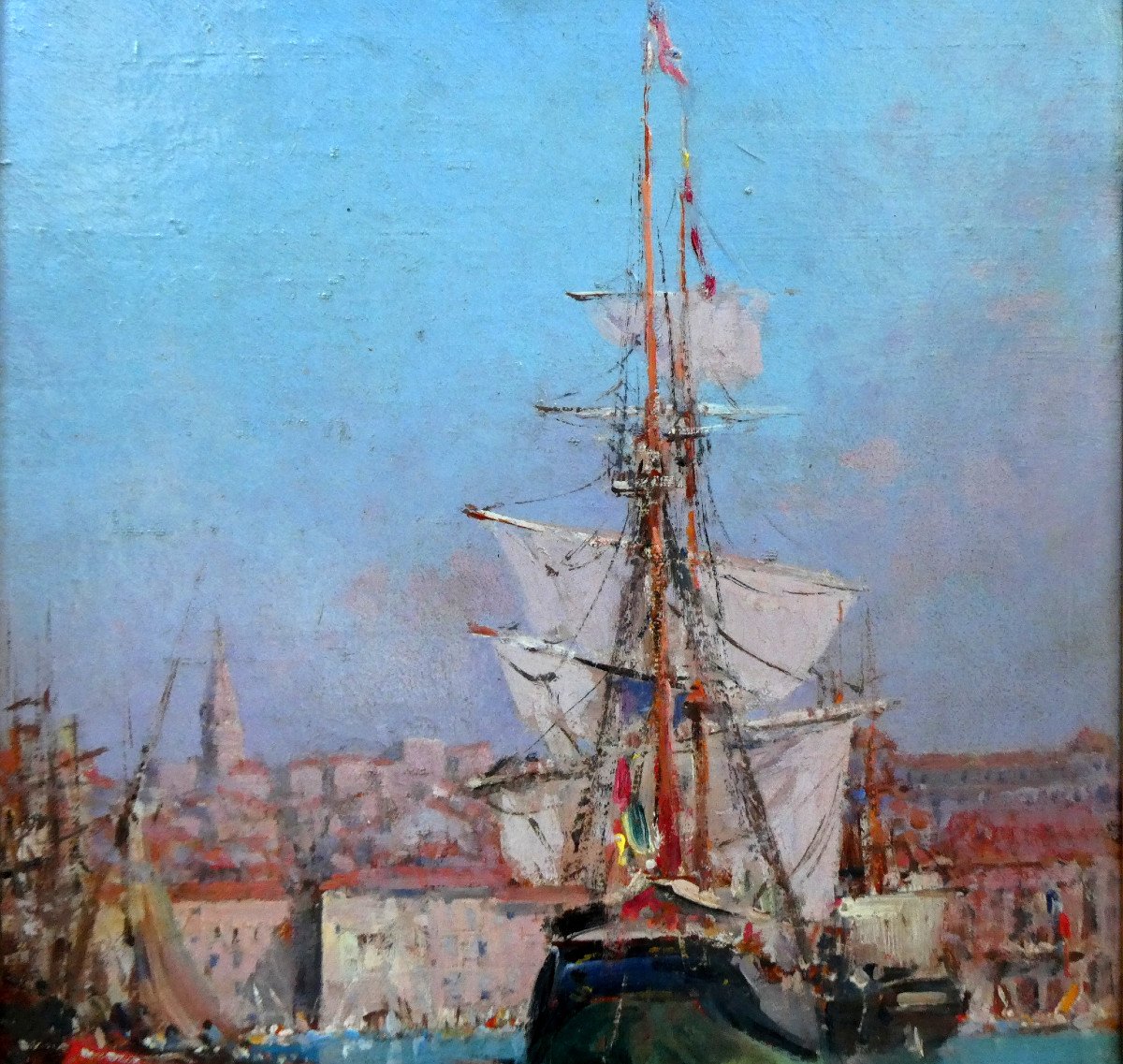 François Nardi (1861-1936) In The Old Port Of Marseille-photo-4