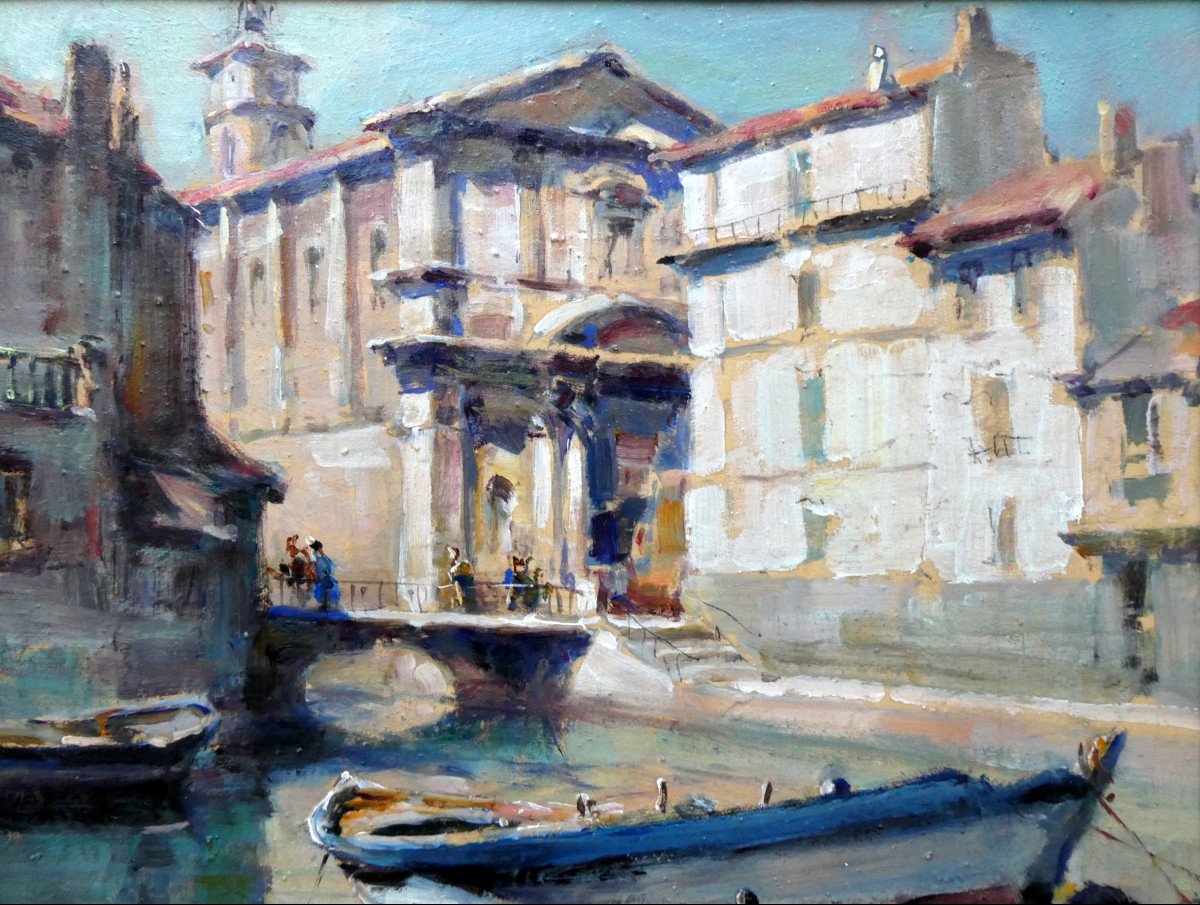 Hermann Edouard Wagner (1894-1963) Martigues - The Church Of La Madeleine-photo-2