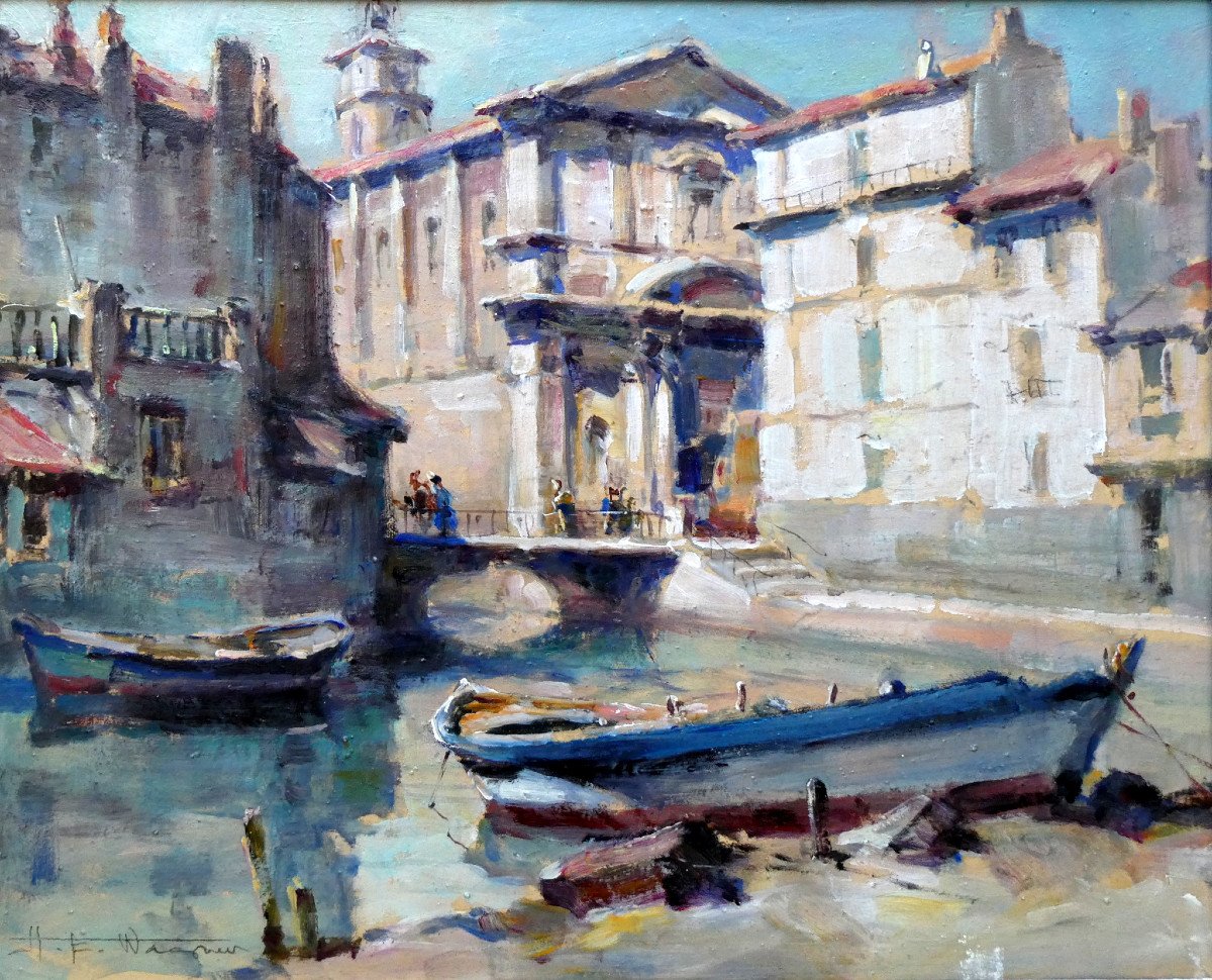 Hermann Edouard Wagner (1894-1963) Martigues - The Church Of La Madeleine