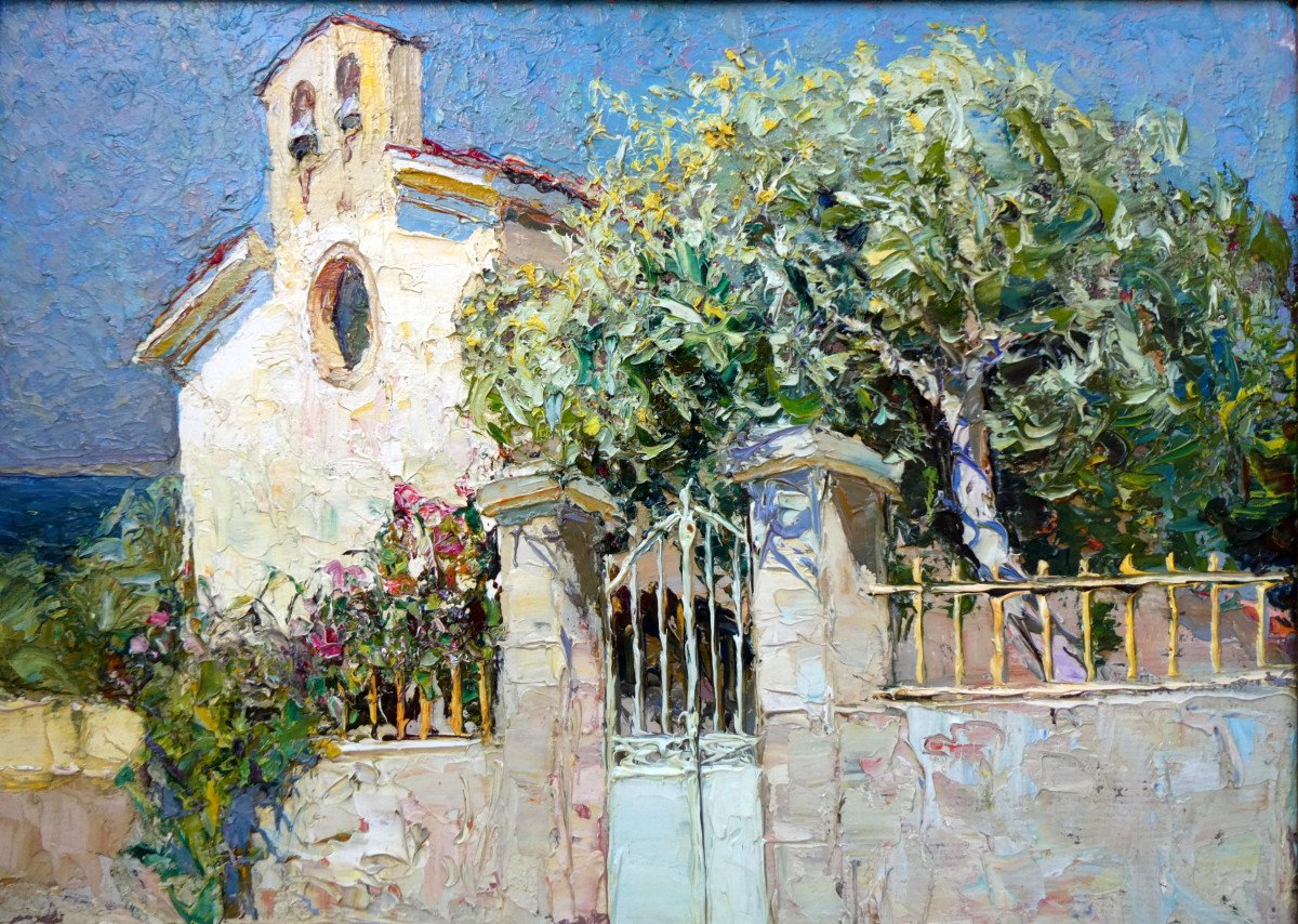 Louis Bonamici (1878-1966) Chapel By The Sea-photo-5